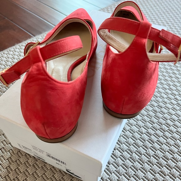 Chloe Shoes Chloe Red Suede Flats With Ankle Strap Poshmark